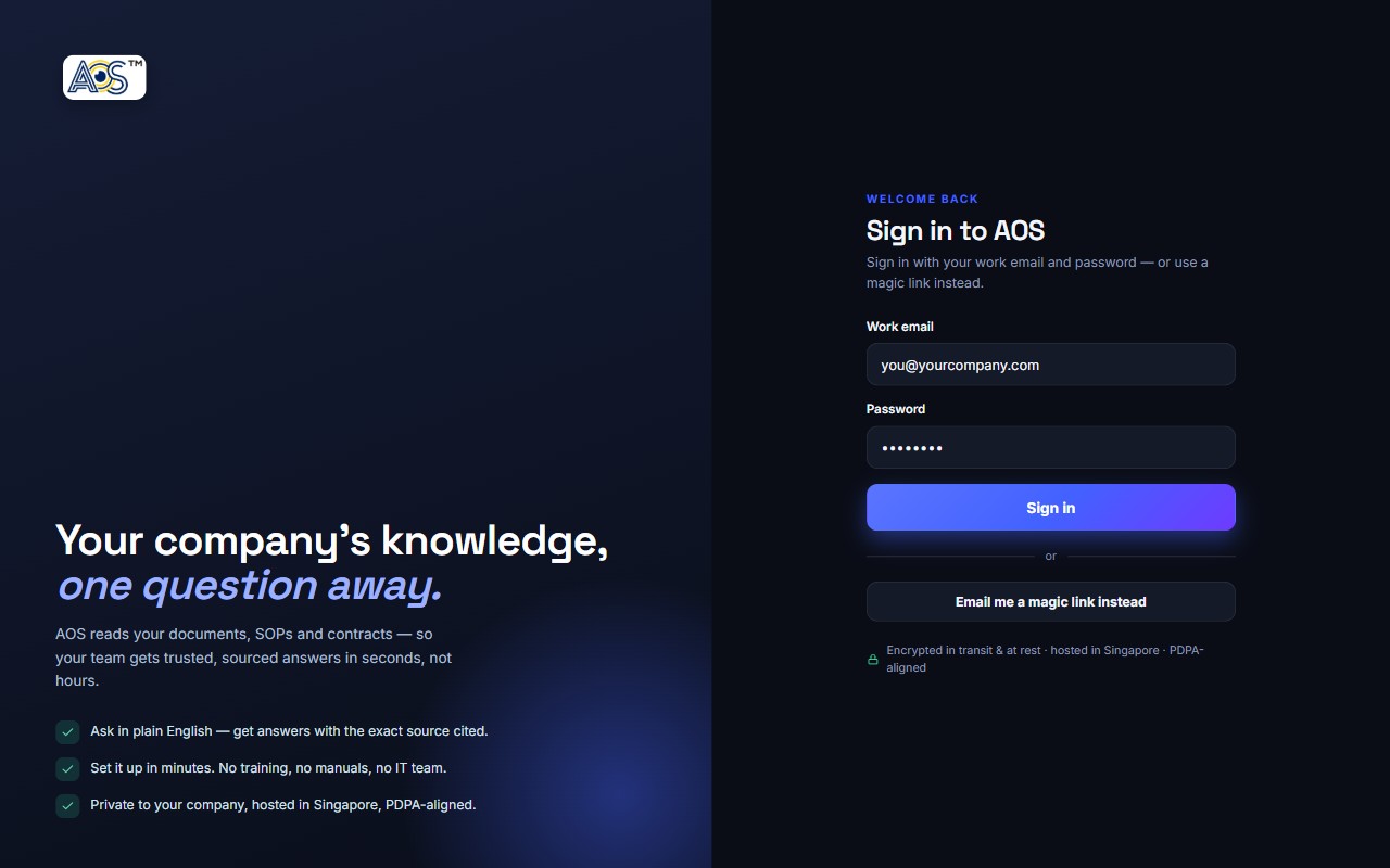 Screenshot of Atlas: AI workforce for one client (cited RAG)