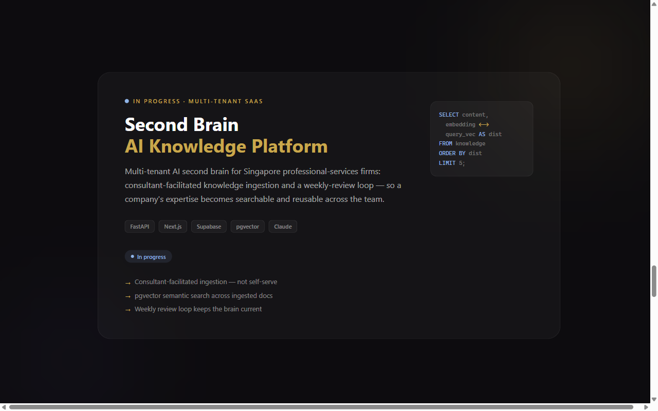 Screenshot of Decisionlore: multi-tenant AI knowledge & training SaaS